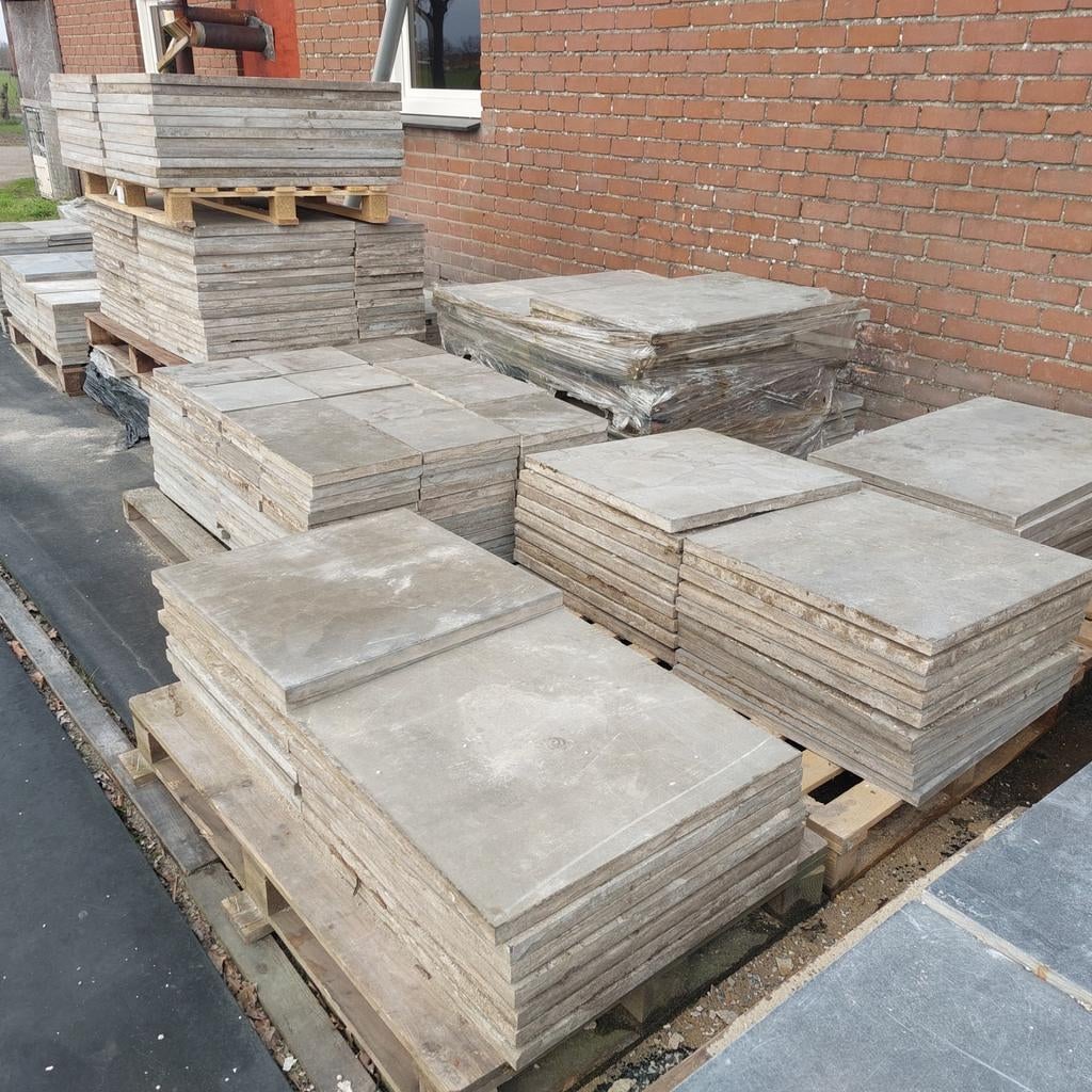 150 m2 Chinees hardsteen terrastegels groot Romaans verband, Tuin en Terras, Tegels en Klinkers, Ophalen, Natuursteen, Terrastegels