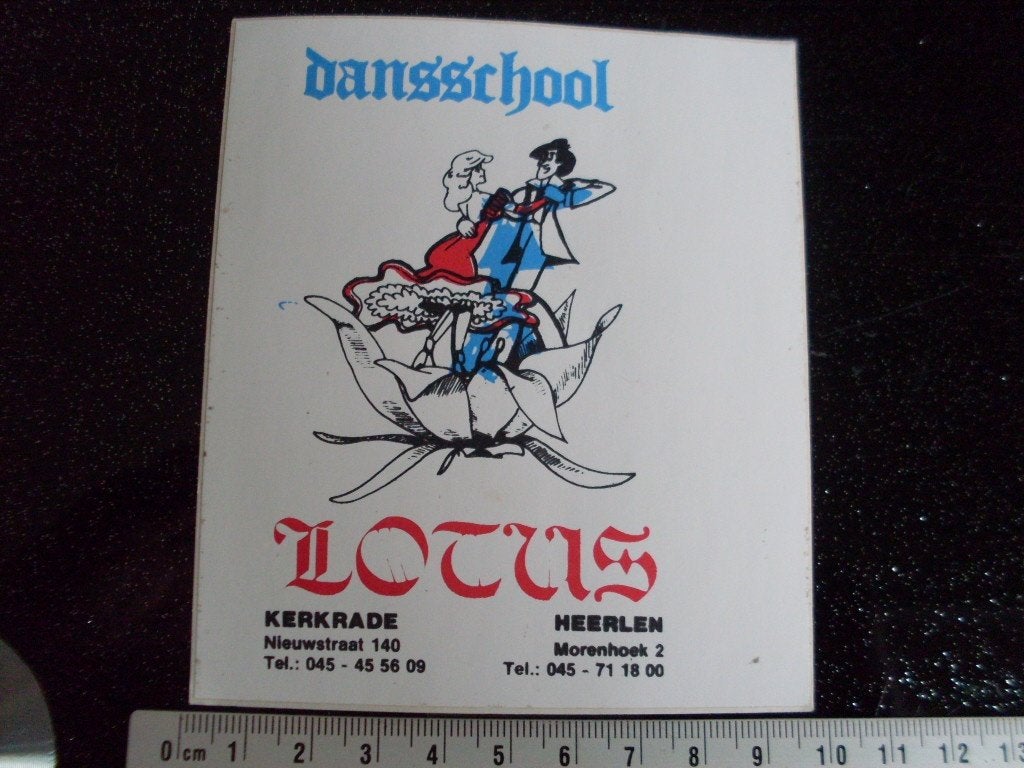 sticker dansschool Lotus kerkrade heerlen logo, Verzamelen, Verzenden, Zo goed als nieuw, Bedrijf of Vereniging
