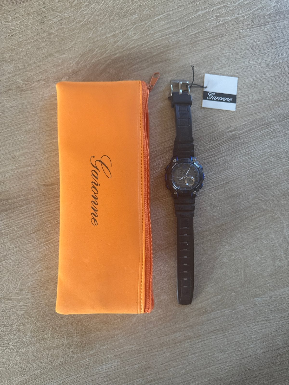 Garonne kinderhorloge - Zo goed als nieuw, Ophalen of Verzenden, Zo goed als nieuw, Zwart, Jongen of Meisje