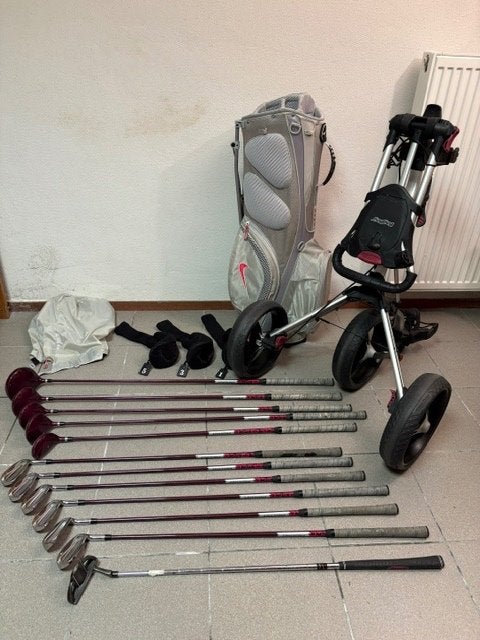 Complete Golfset: Nike Standbag 12-Delige Clubset + Trolley, Ophalen, Gebruikt, Set, Overige merken