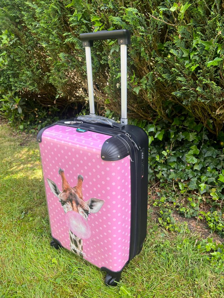 Koffer / rolkoffer giraffe / bubble gum, Ophalen, Nieuw