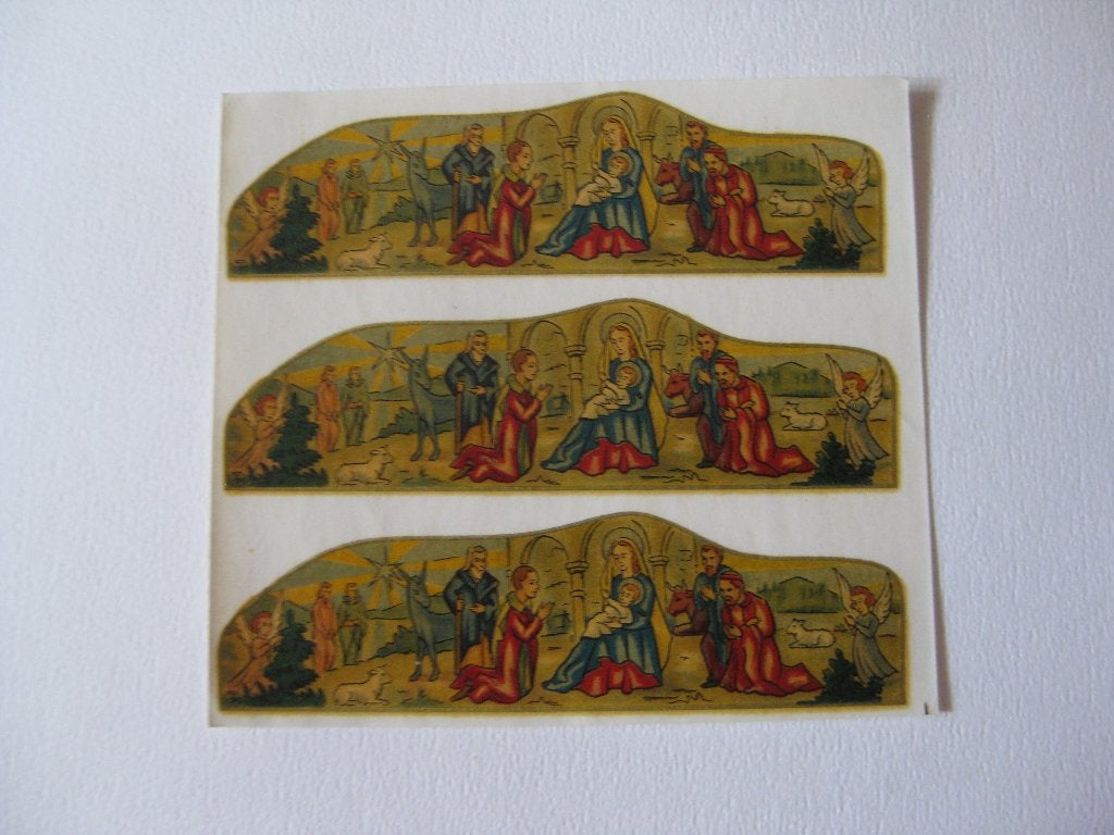 Vintage decalcomanie / maria christus bethlehem / keramiek, Ophalen, Zo goed als nieuw, Overige typen, Christendom | Katholiek