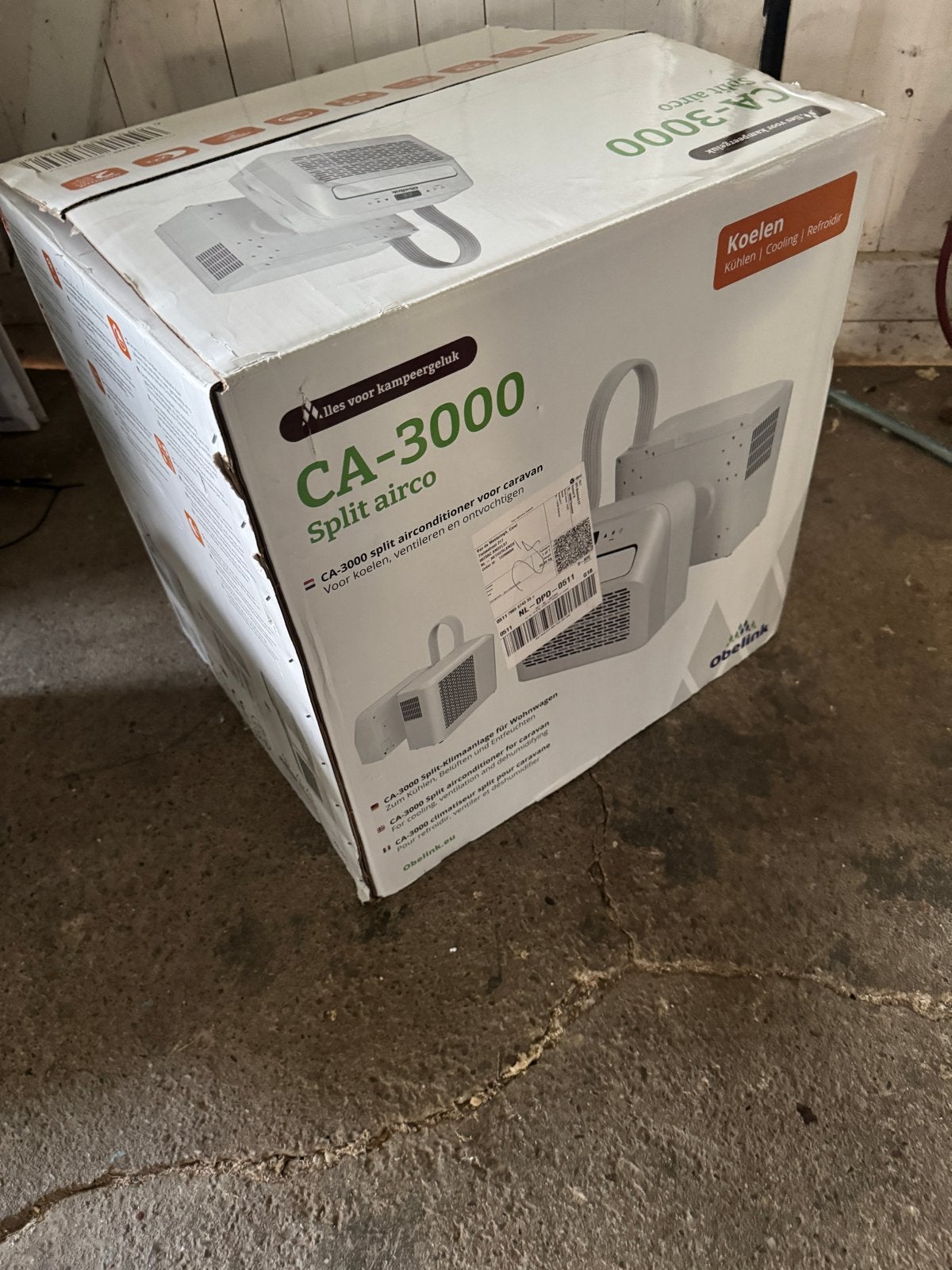 Obelink CA 3000 Mobiele Split Airco voor Caravan, Ophalen, Minder dan 60 m³, Nieuw, 3 snelheden of meer
