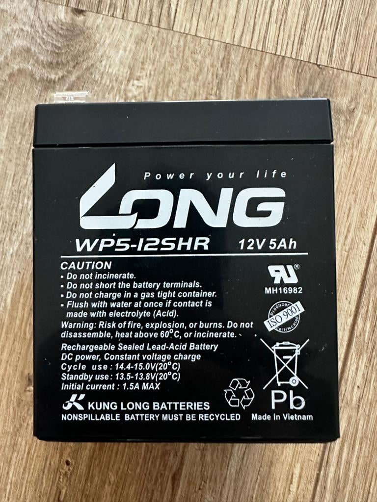 8x KUNG LONG Loodvlies-accu 12V 5Ah, Ophalen of Verzenden