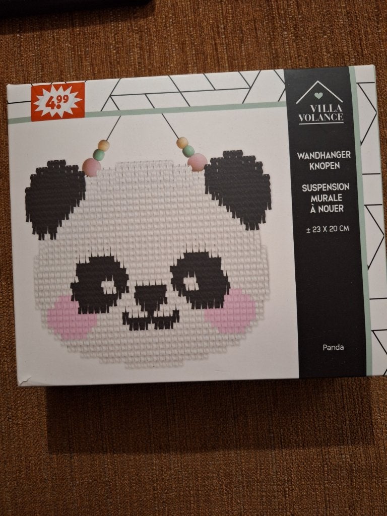 wandhanger knopen panda , nieuw, Hobby en Vrije tijd, Knutselen, Nieuw, Ophalen of Verzenden, Knutselset, Textiel