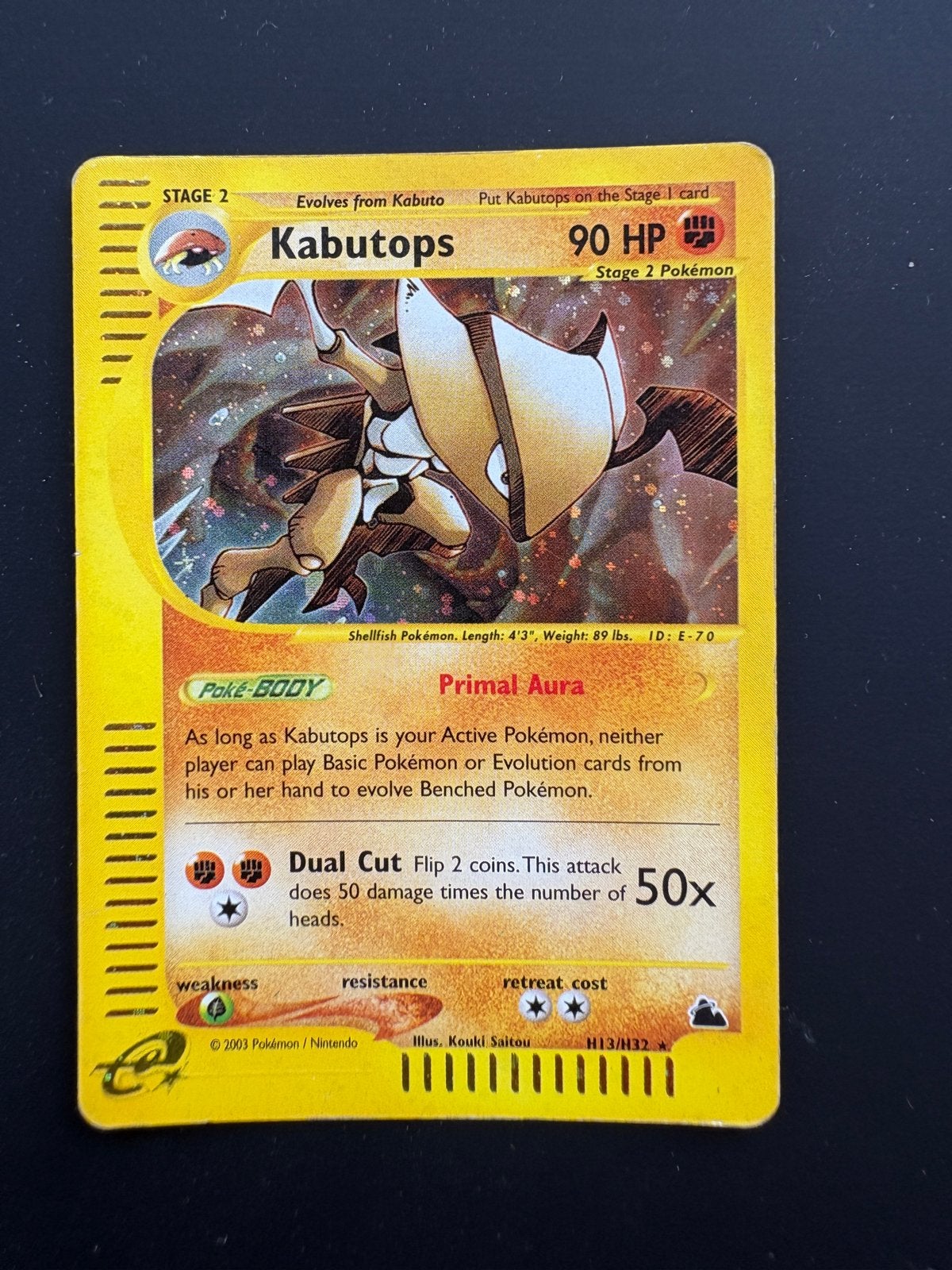 Kabutops Holo Skyridge (EX/GD) (H13/H32), Ophalen, Gebruikt, Losse kaart, Foil