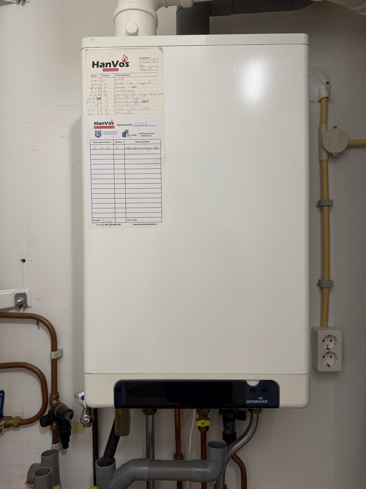 Intergas Kombi Kompakt HRE 36/30 CV-ketel, Ophalen, Gebruikt, Hoog rendement (Hr), Cv-ketel of Combi-ketel