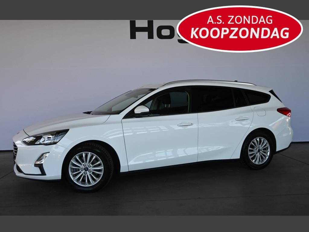 Ford FOCUS Wagon 1.0 EcoBoost Titanium X Business Clima Navi, Stof, Gebruikt, Wit, Origineel Nederlands