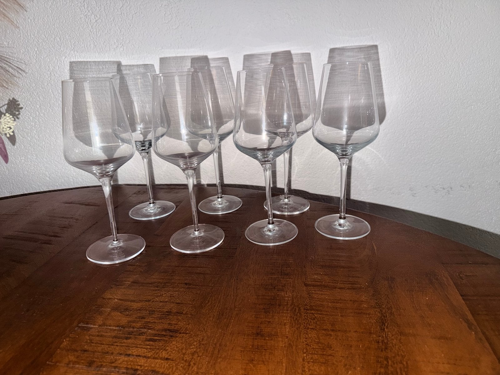 Set van 7 elegante wijnglazen - Zo goed als nieuw, Ophalen, Glas of Glazen, Modern, Glas