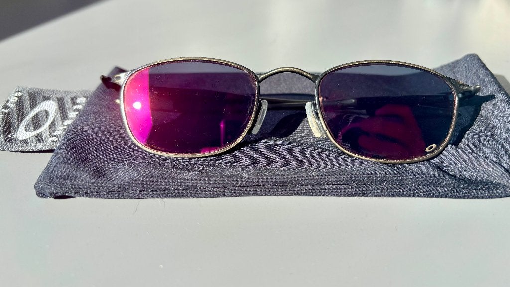 Zeldzame Oakley OO Square Wire, Gebruikt, Zonnebril, Paars, Ophalen of Verzenden