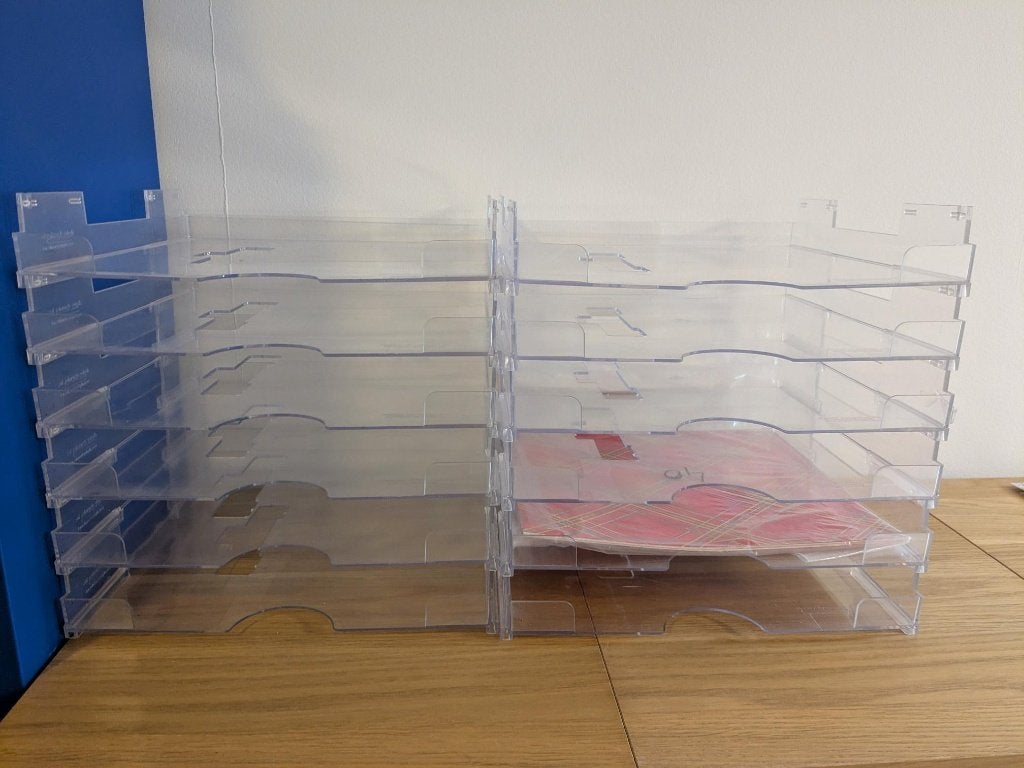 scrapboekpapier opbergsysteem bakken 12 stuks, Ophalen of Verzenden, Gebruikt, Overige typen, Overige merken