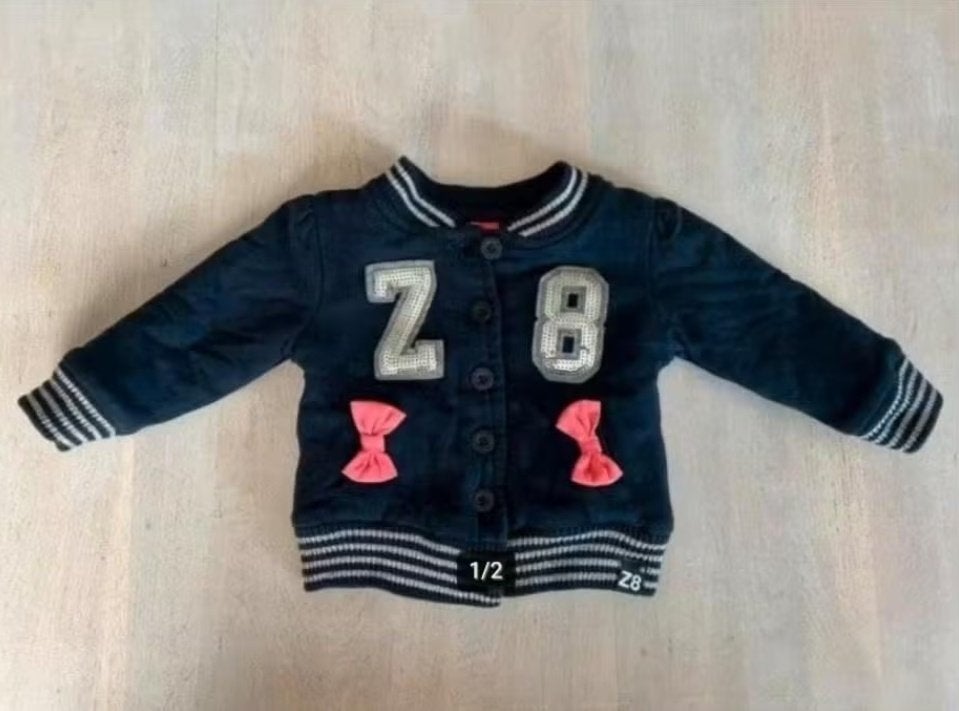 Jas / Jack van het merk Z8 Donkerblauw / roze (ZGAN) maat 68, Meisje, Z8, Ophalen of Verzenden, Zo goed als nieuw