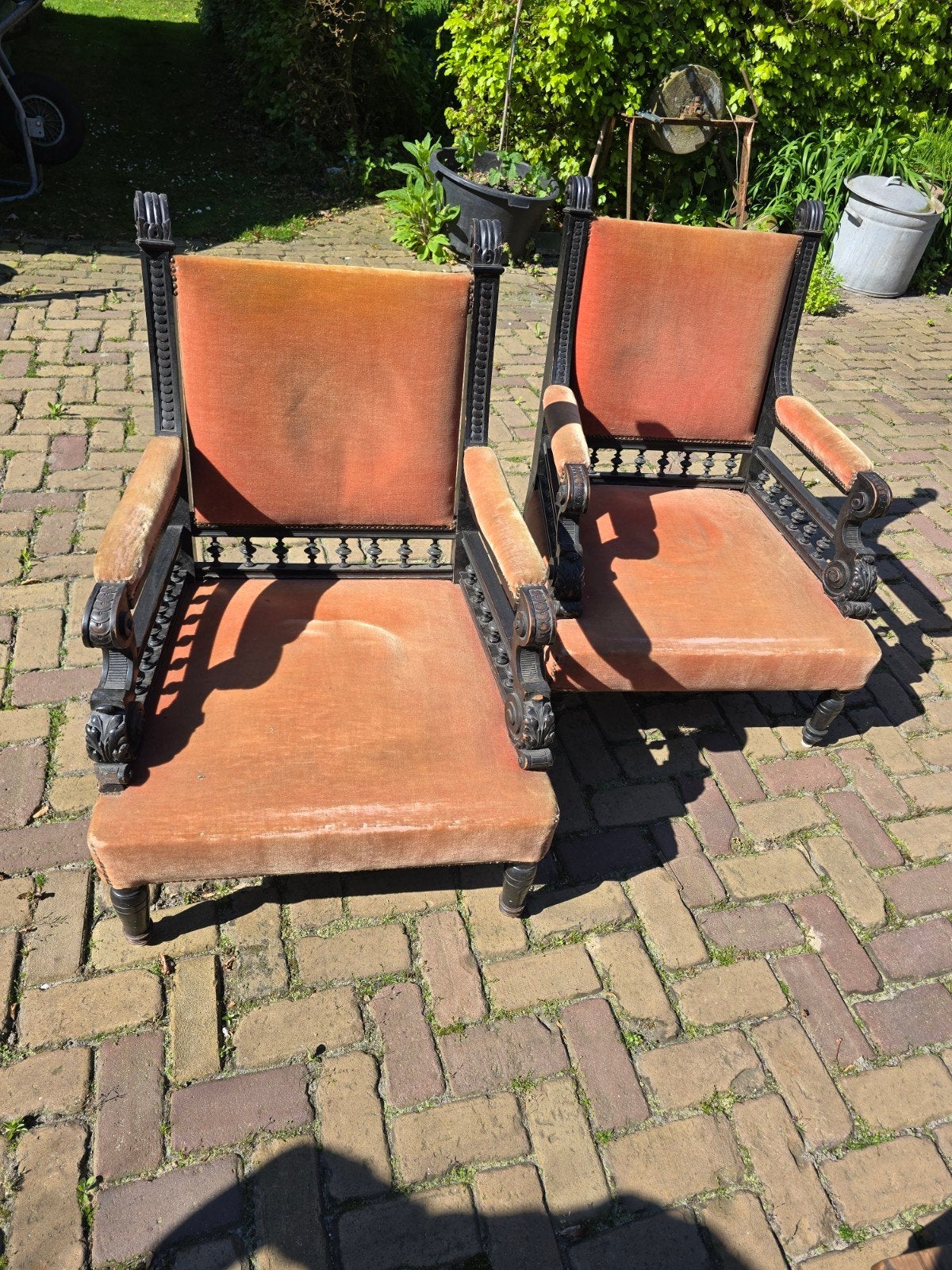 2 oude brocante stoelen, Ophalen