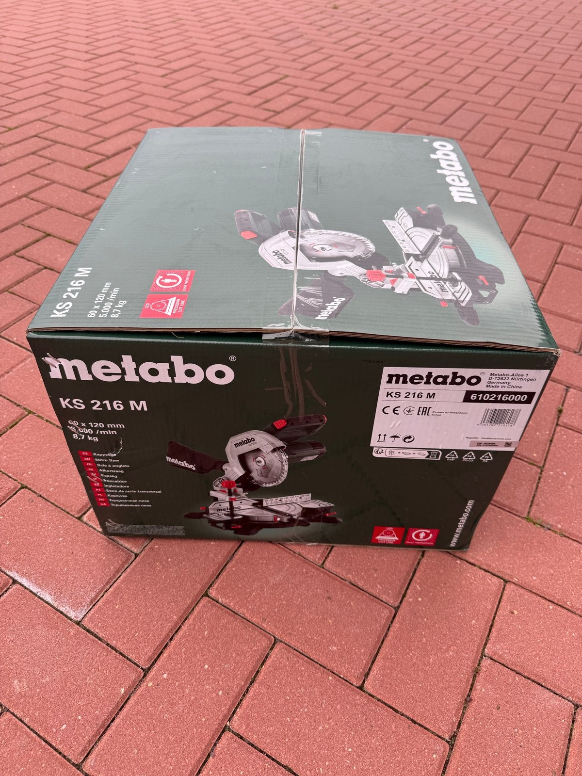 Metabo KS 216 M Afkort- en verstekzaagmachine 1350W, Ophalen, Nieuw, Afkortzaag, 30 tot 70 mm