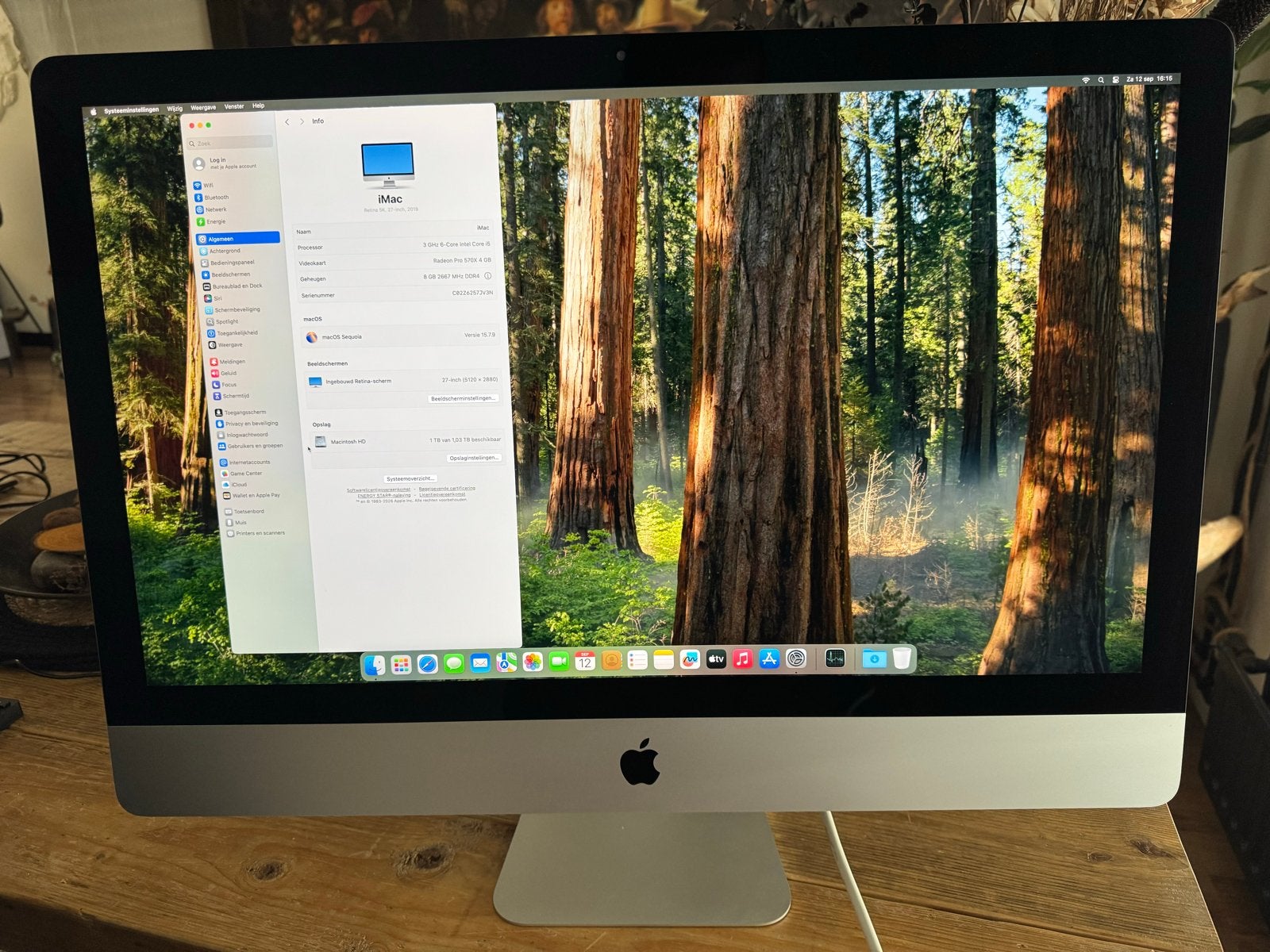 Apple iMac Retina 5K 27-inch (2019) - 8GB RAM, 1TB HDD, Ophalen, 2 tot 3 Ghz, IMac, Zo goed als nieuw