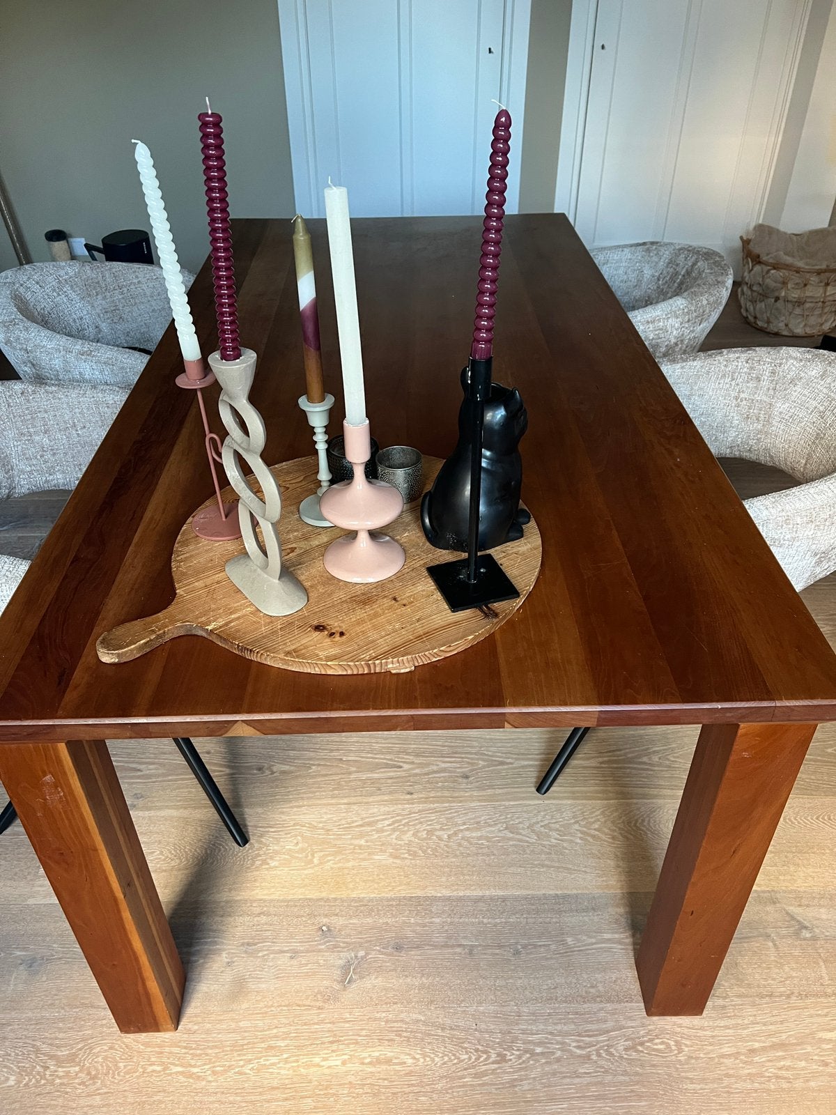 Eettafel 200 x 100 cm, kersenhout, Huis en Inrichting, Ophalen, Gebruikt, 100 tot 150 cm, 200 cm of meer