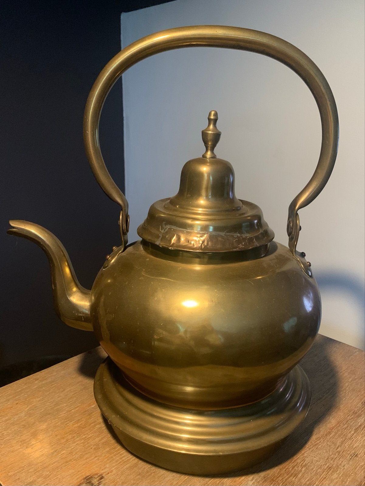 Antieke Koperen Ketel met Handvat en Deksel, Ophalen of Verzenden, Koper