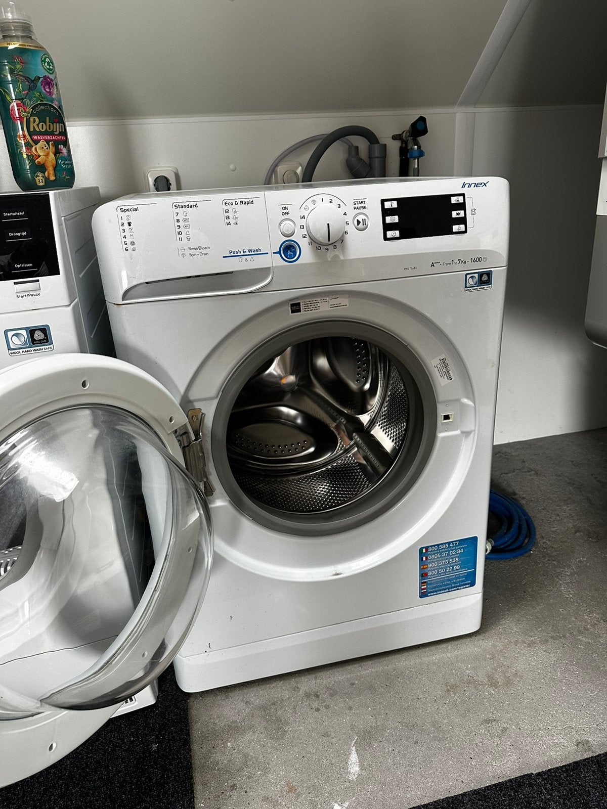 Indesit Innex Wasmachine XWE 71683, Witgoed en Apparatuur, Ophalen, Gebruikt, 1200 tot 1600 toeren, 85 tot 90 cm