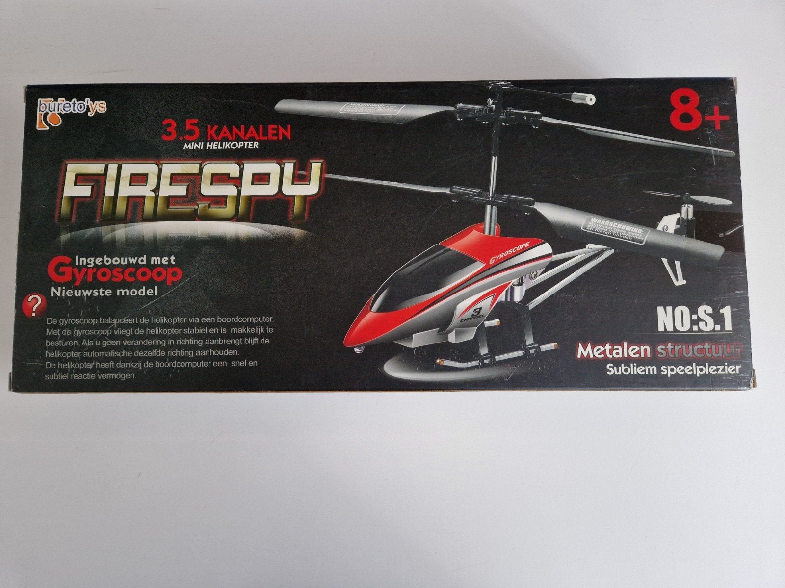 Buretoys FireSpy 3.5 Kanaals Mini Helikopter met Gyroscoop, Ophalen, Zo goed als nieuw, Elektro, Helikopter