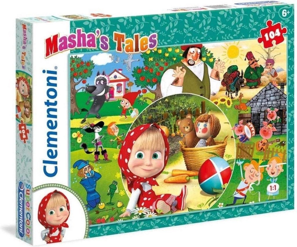 Clementoni: Masha en de Beer 104 stukjes, ., Nieuw, ., 6 jaar of ouder