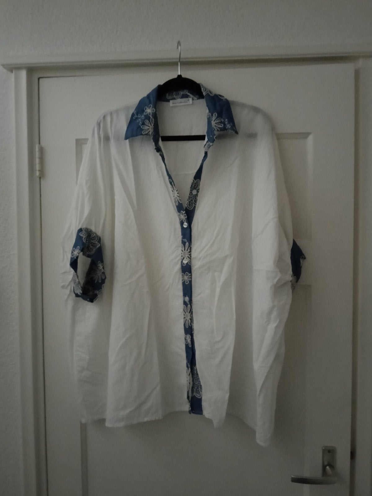 Leuke oversized model katoenen bloes, Ophalen of Verzenden, Nieuw, Wit