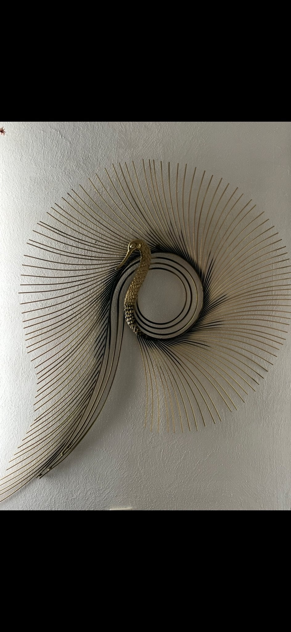 Curtis Jere Zwaan Wandsculptuur - Vintage Messing Kunst, Antiek en Kunst, Ophalen