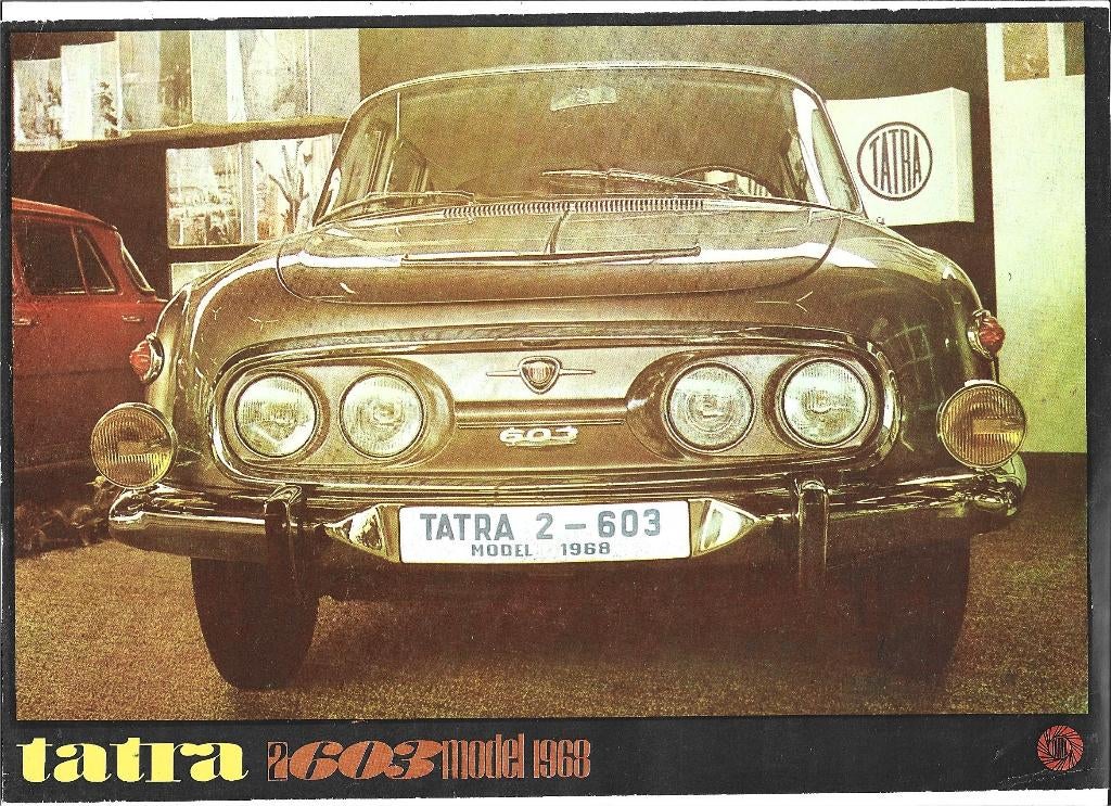 Tatra 603 - 2 leaflet folder auto (tat03) auto CZ 1968, Verzenden, Zo goed als nieuw, Overige merken