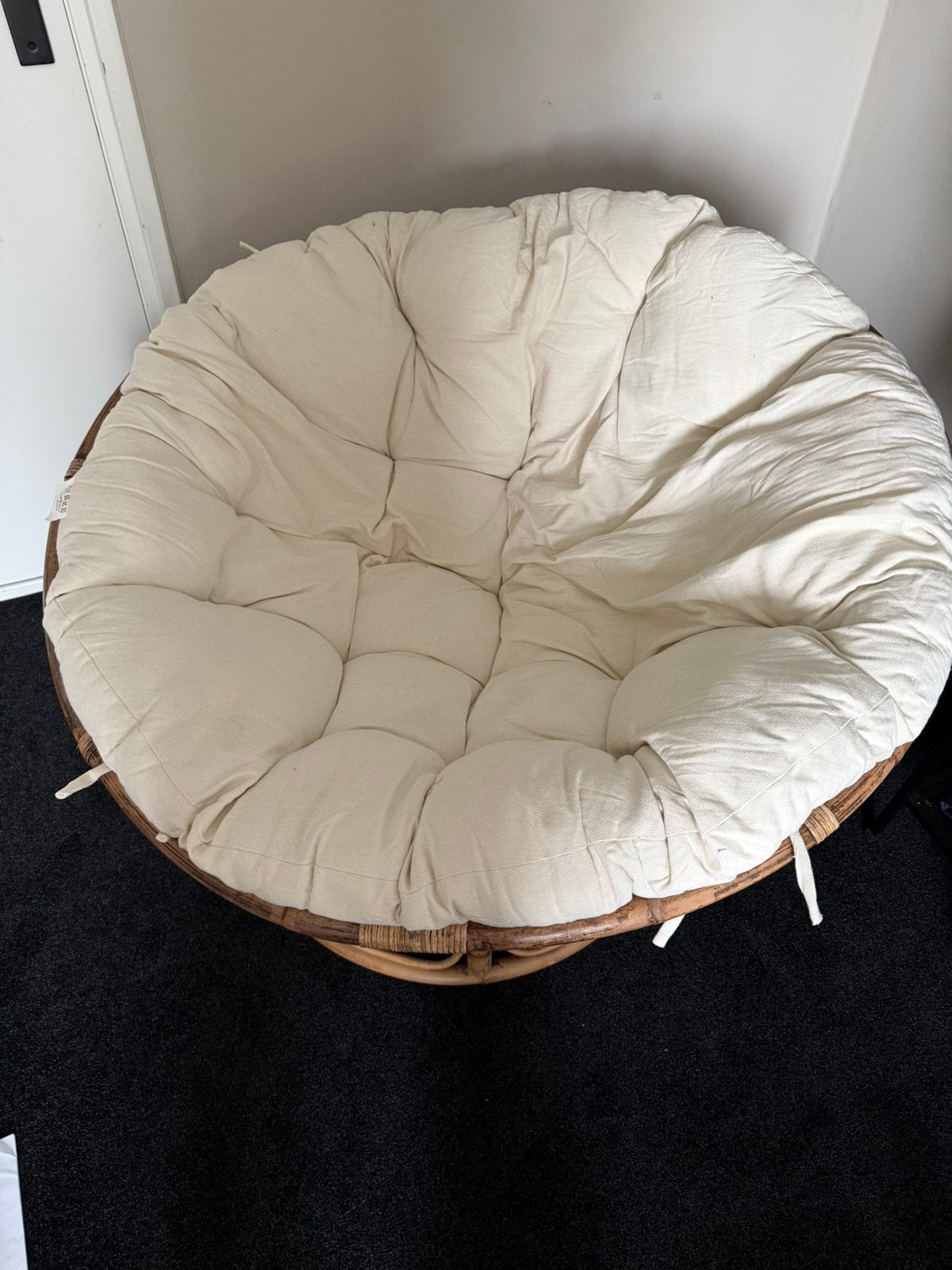 Rotan loungestoel Papasan, Ophalen, Zo goed als nieuw, Riet of Rotan, 100 tot 125 cm