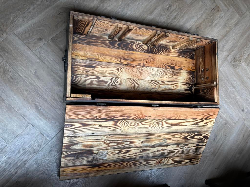 Mooie Houten wapen kist met stalen sluitingen en hengsels, Ophalen, Gebruikt, 50 tot 100 cm, 100 tot 125 cm