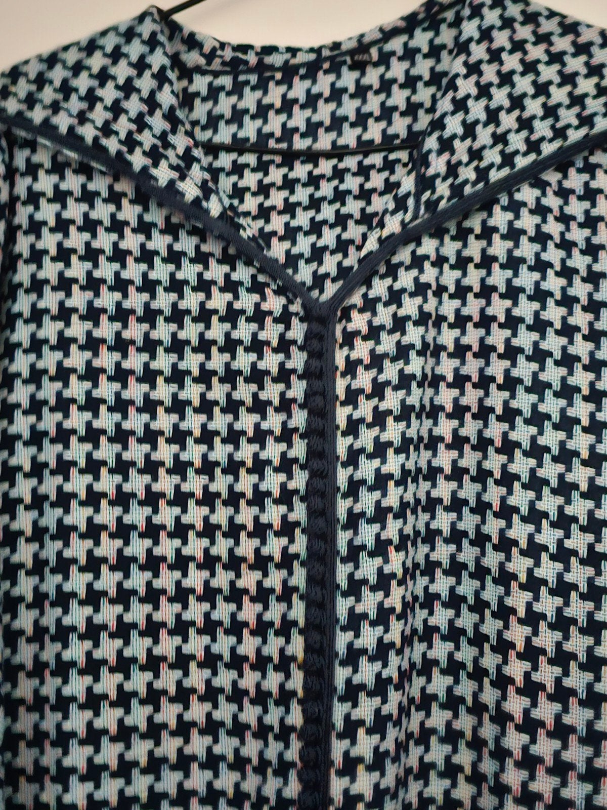 Elegante Djellaba met pied-de-poule patroon, Kleding | Dames, Gelegenheidskleding, Overige typen, Blauw, Maat 46/48 (XL) of groter