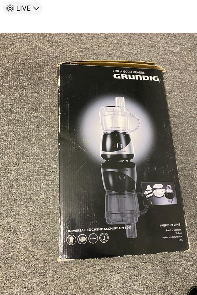 Grundig Universele Keukenmachine UM 5040 - Nieuw in doos, Witgoed en Apparatuur, 1 tot 2 liter, Ophalen of Verzenden, Nieuw, 3 snelheden of meer