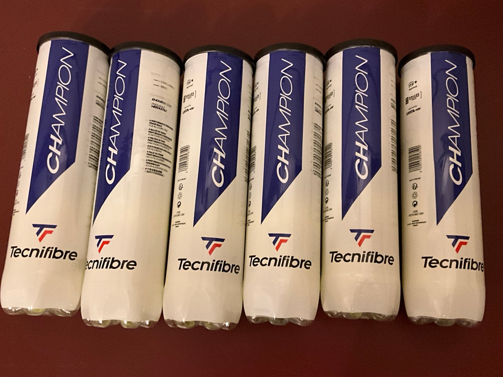6x Nieuwe Tecnifibre Champion Tennisballen, Ophalen of Verzenden, Nieuw, Ballen, Overige merken