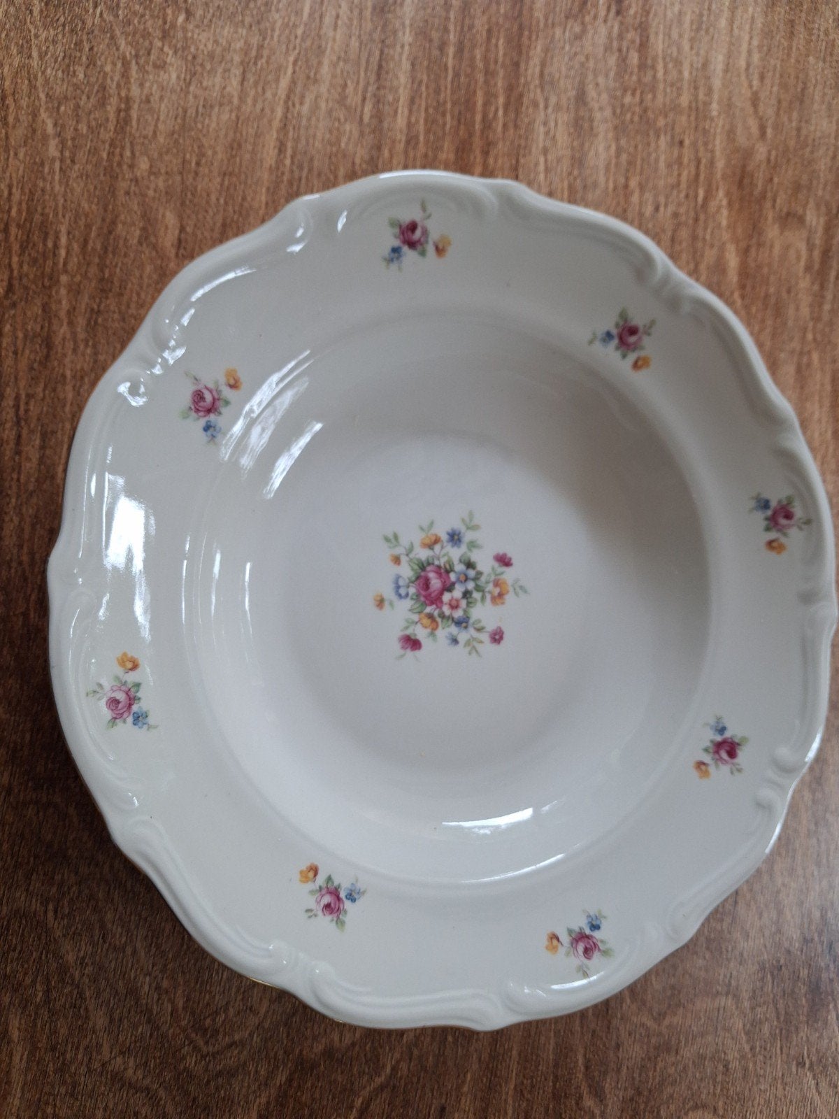 4x Antieke soepborden met bloemmotief - C.T. Tielsch, Ophalen of Verzenden