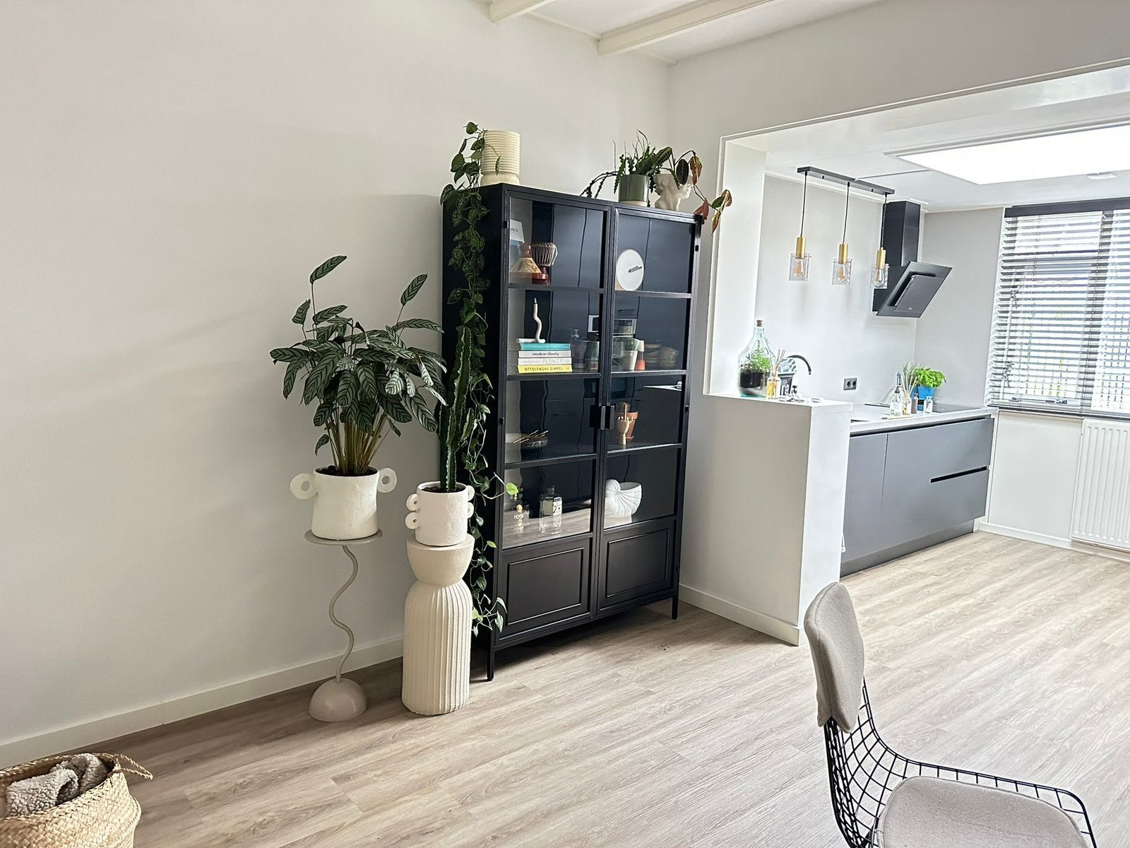 Plantenstandaard, plantentafel, bijzettafel, Ophalen, Gebruikt, Beige, Modern