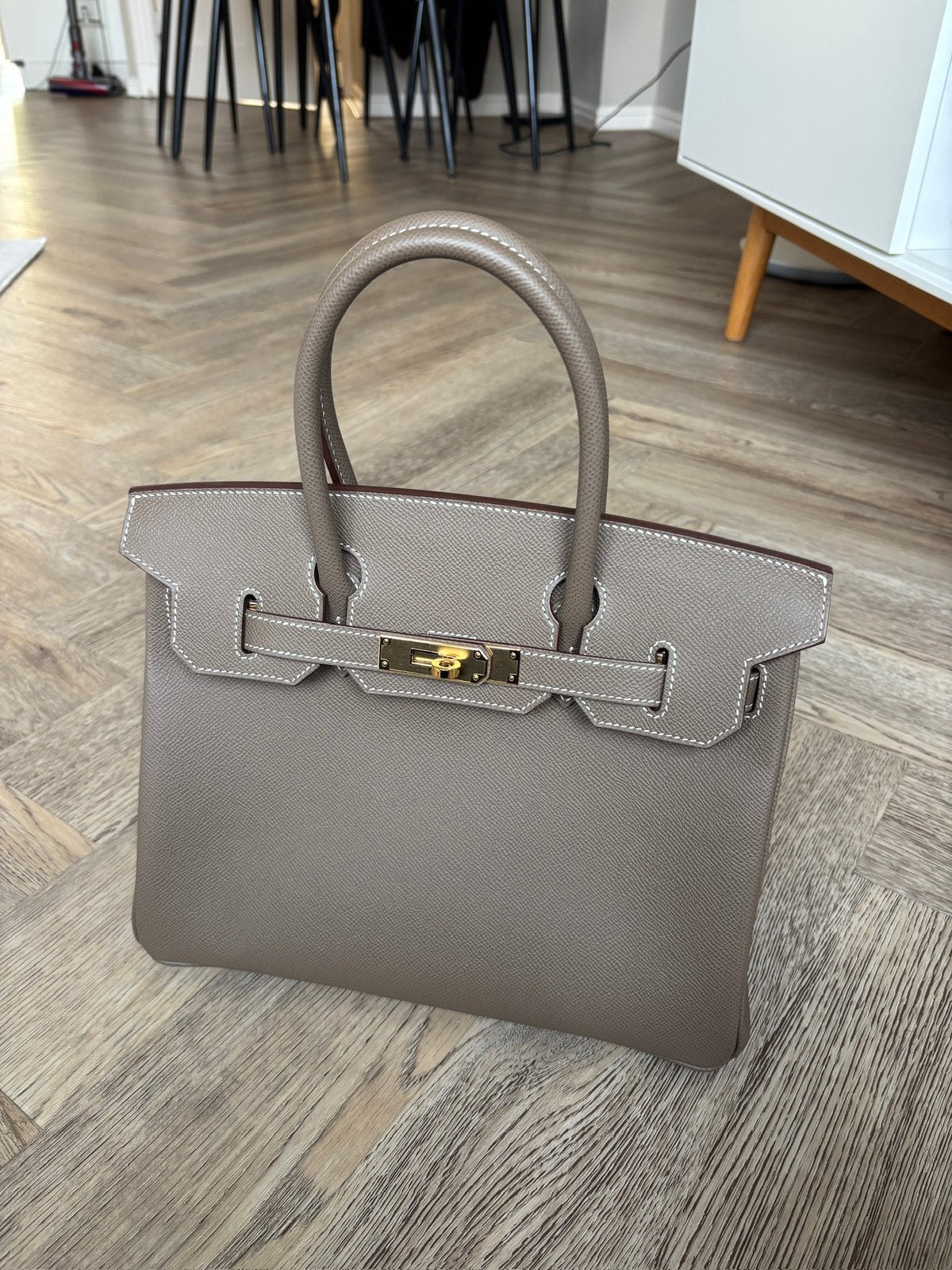 Hermes Birkin 30 Etoupe/Taupe, Verzenden, Zo goed als nieuw
