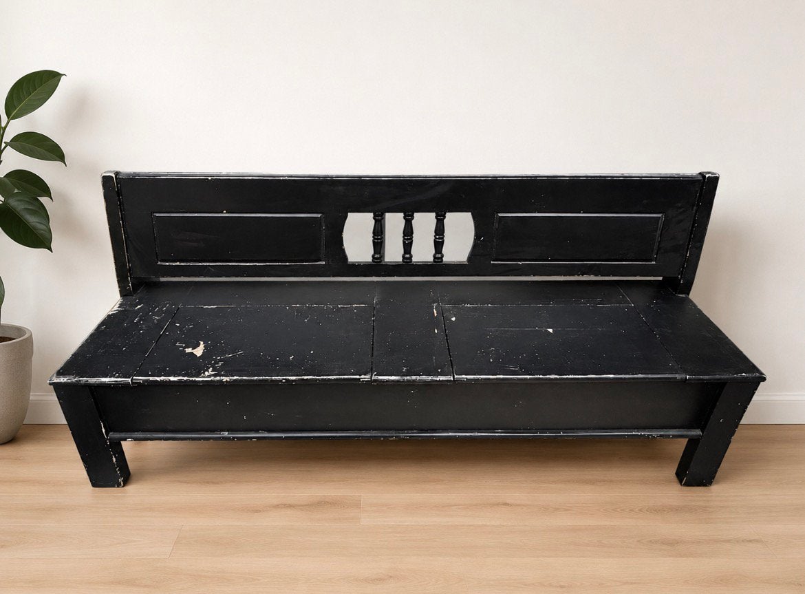 Houten klepbank, Huis en Inrichting, Banken | Bankstellen, Ophalen, Gebruikt, 150 tot 200 cm, Driepersoons