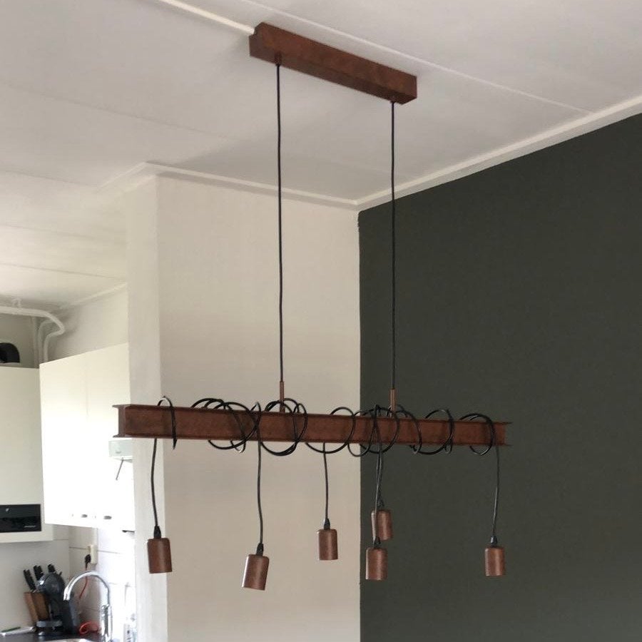 Industriële hanglamp roest look, Ophalen, Gebruikt, Metaal, E27 (groot)