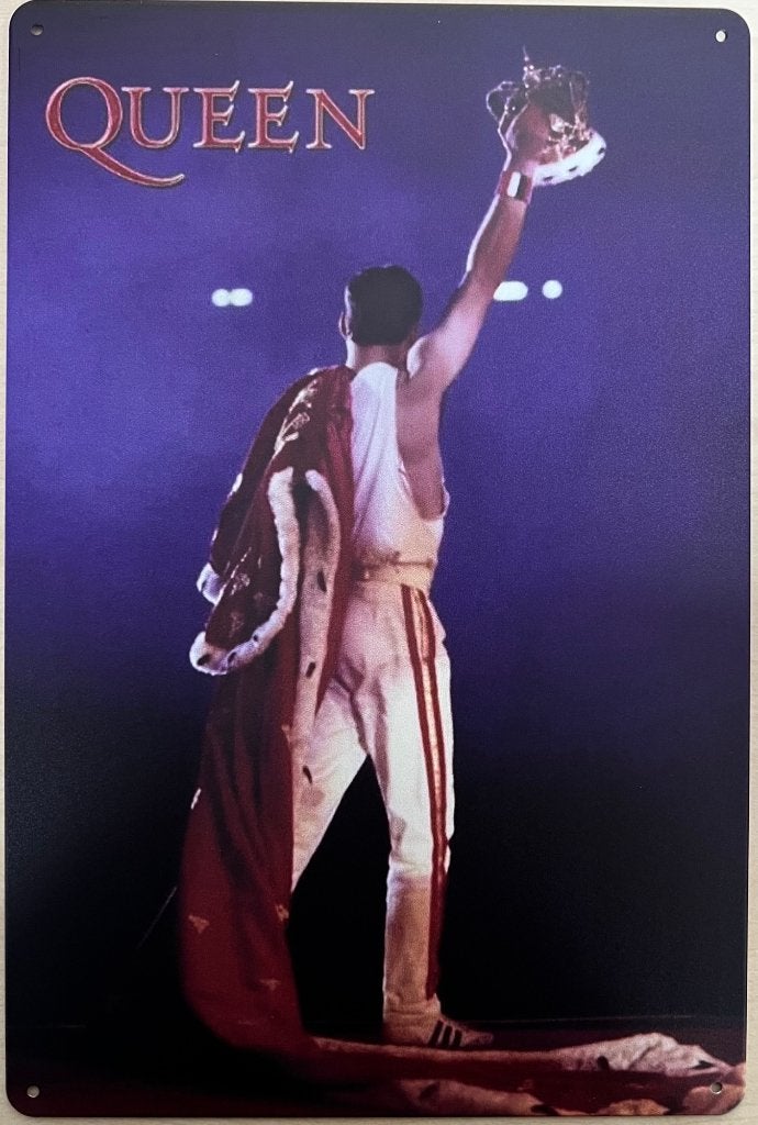 Freddie Mercury Queen kroon reclamebord van metaal wandbord, Info@deconoord.nl, Deco Noord, Nieuw, Ophalen of Verzenden