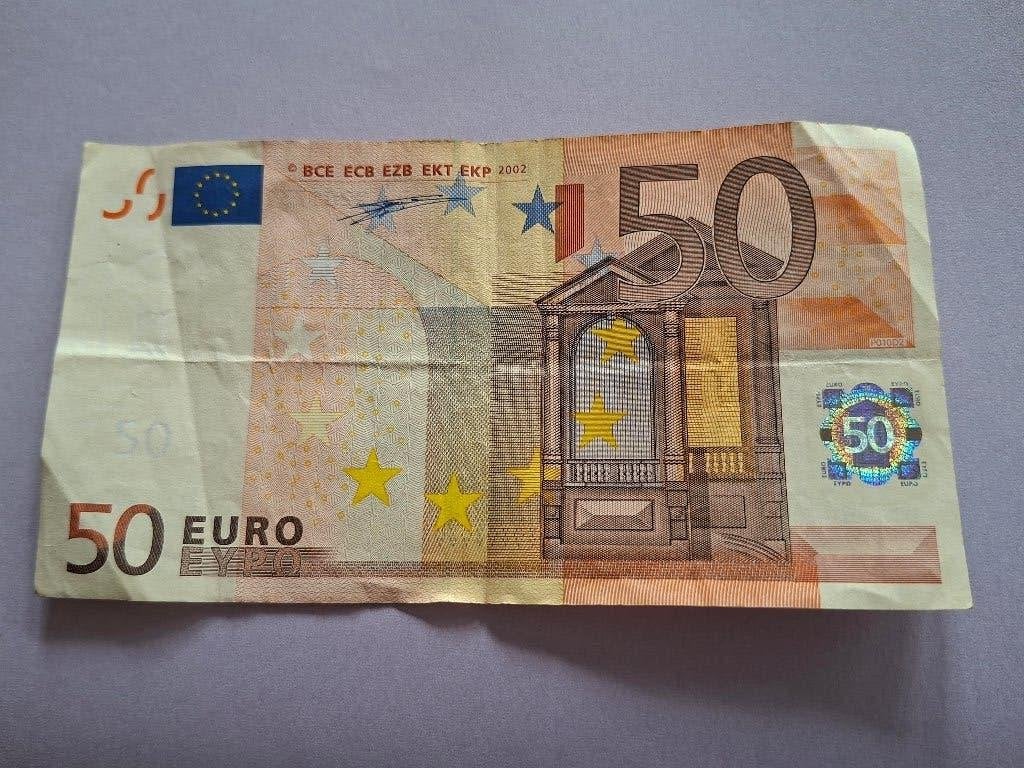2002 Duitsland 50 euro 1e serie Duisenberg code P010, Postzegels en Munten, Bankbiljetten | Europa | Eurobiljetten, Verzenden