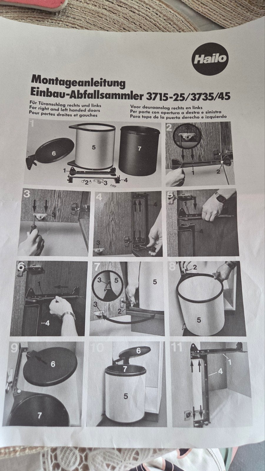 Hailo Inbouw Afvalemmer - 10-20 liter, Ophalen