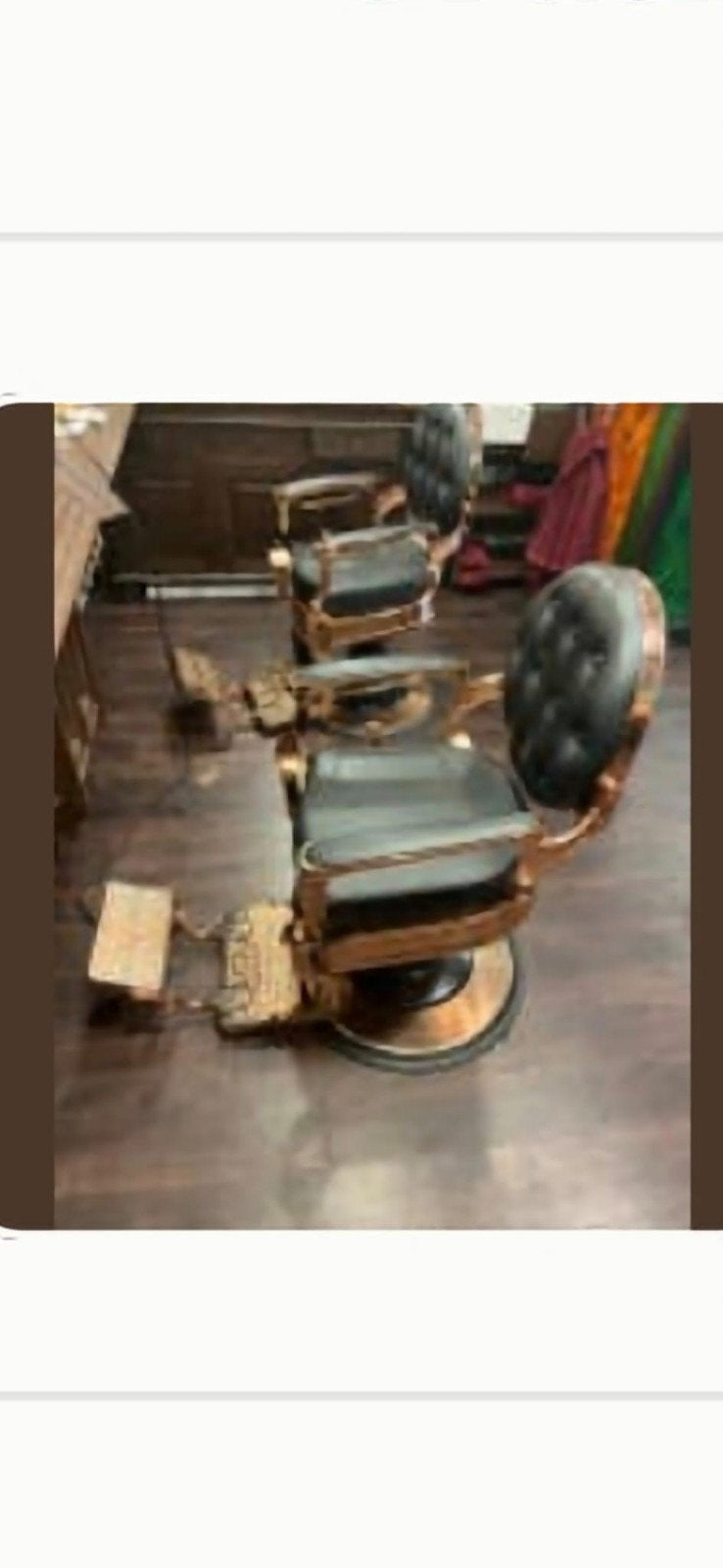 Luxe kappersstoel - Koper en zwart leer, Antiek en Kunst, Antiek | Meubels | Stoelen en Banken, Ophalen of Verzenden
