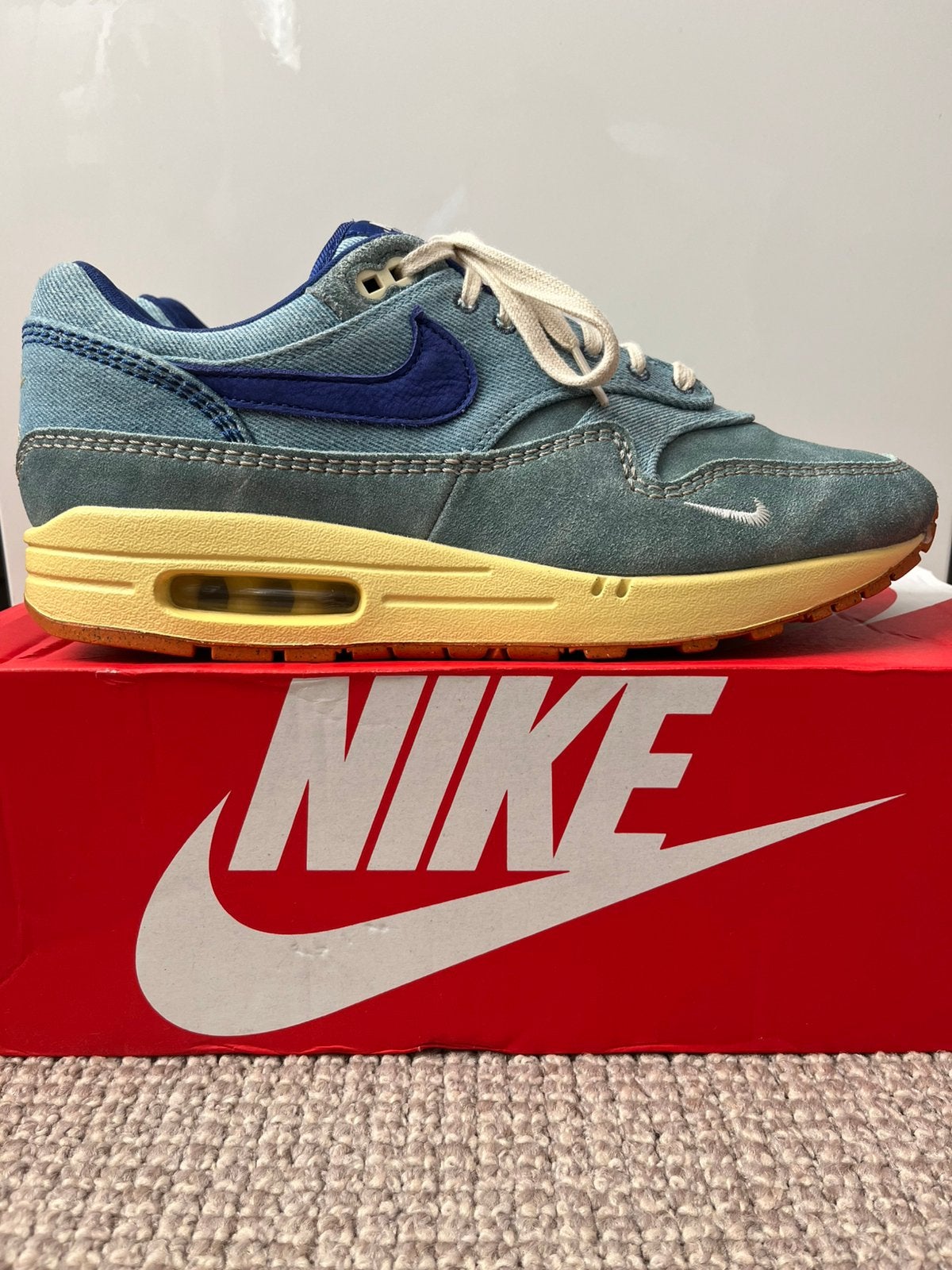 Nike air max 1 “Dirty Denim” / 45, Kleding | Heren, Schoenen, Blauw, Ophalen of Verzenden, Sneakers of Gympen, Zo goed als nieuw