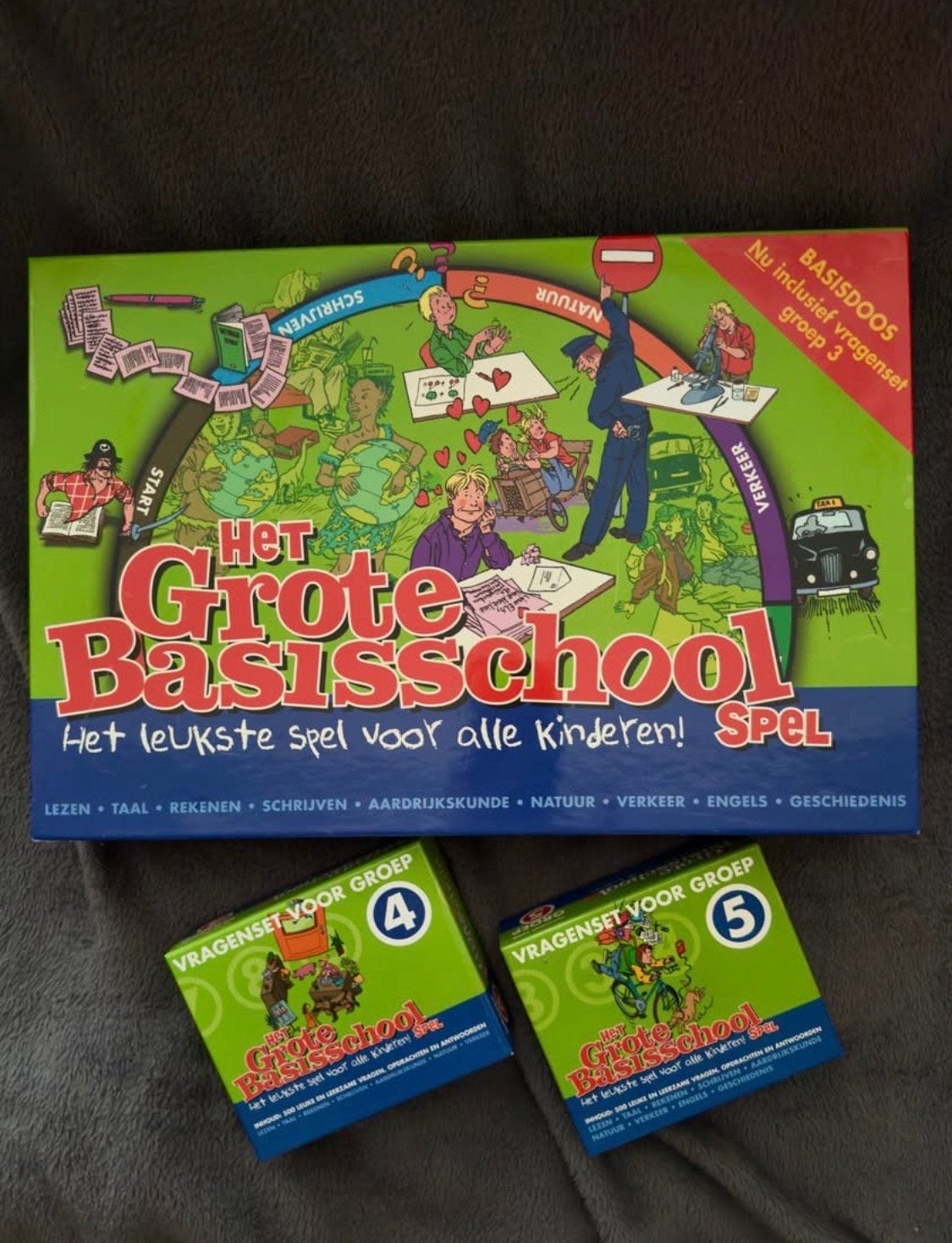 Het Grote Basisschool Spel met uitbreidingen, Drie of vier spelers, Ophalen of Verzenden, Gebruikt