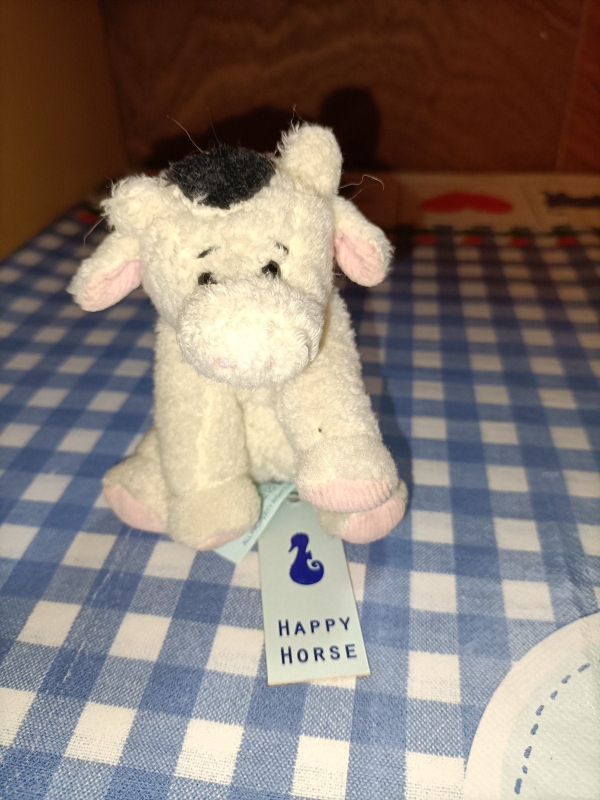 Happy Horse koe knuffeltje met kaartje 10 cm, Ophalen of Verzenden, Zo goed als nieuw, Koe