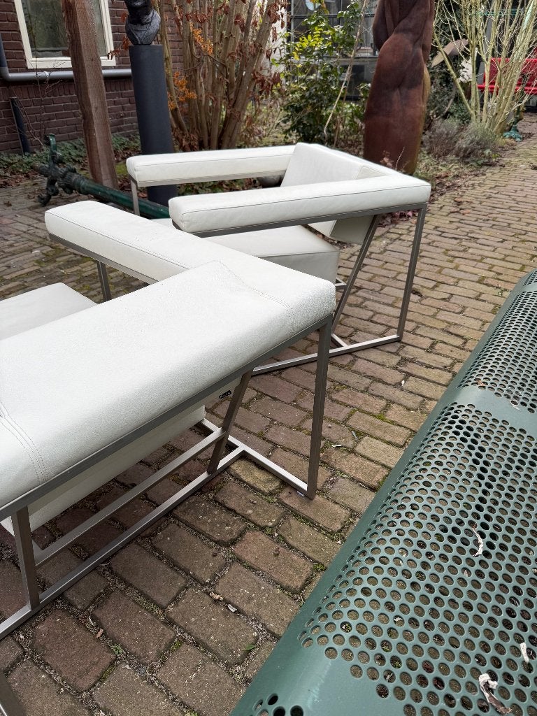 3x Spectrum Metropolis fauteuils zeldzaam model, Ophalen, Gebruikt, Leer, 75 tot 100 cm