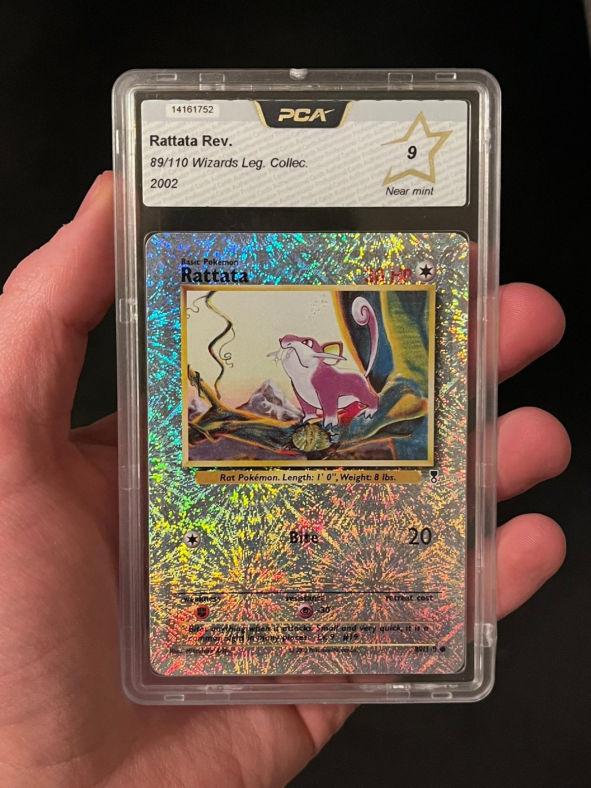 Pokémon PCA 9 Rattata Rev. holo #89 legendary collection, Ophalen of Verzenden, Zo goed als nieuw, Losse kaart, Foil