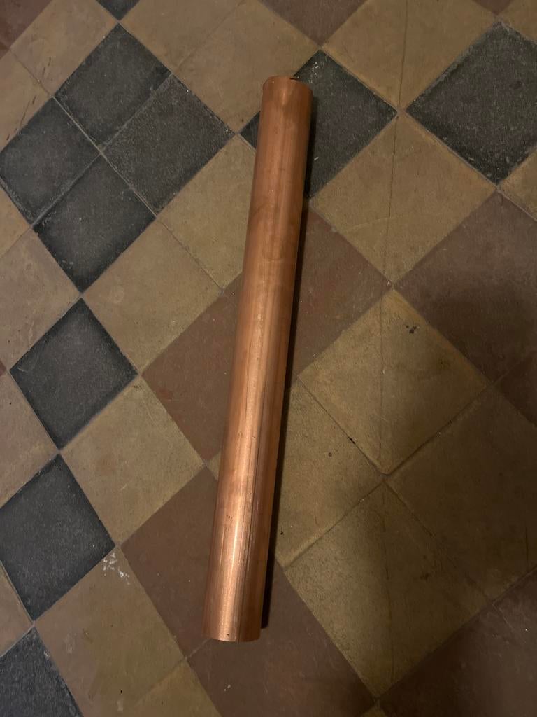 Koperen buis - 42mm diameter, 42cm lang, Doe-het-zelf en Verbouw, Buizen en Afvoer, Overige materialen, Gebruikt, Ophalen of Verzenden
