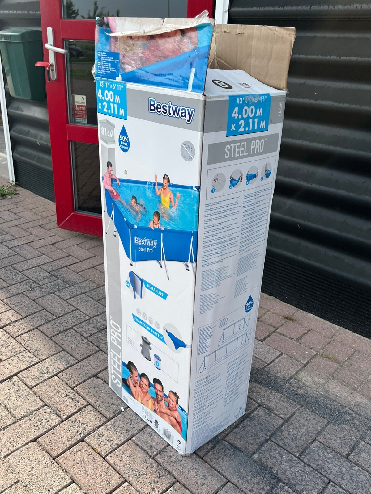 Bestway steel pro zwembad, nieuw!! 4x2,1x0,8m, Doe-het-zelf en Verbouw, Kratten en Dozen, Doos, 100 cm of meer, 60 cm of meer