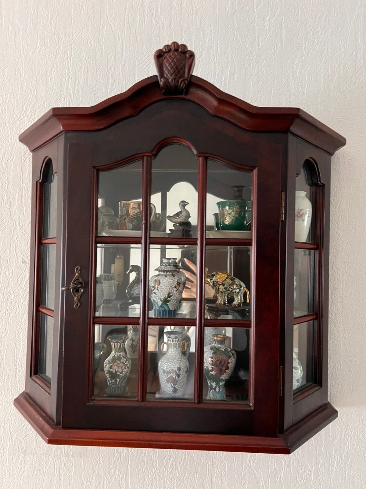Klassieke vintage vitrinekast / wandvitrine, Huis en Inrichting, Ophalen, 50 tot 100 cm, Zo goed als nieuw, Minder dan 100 cm