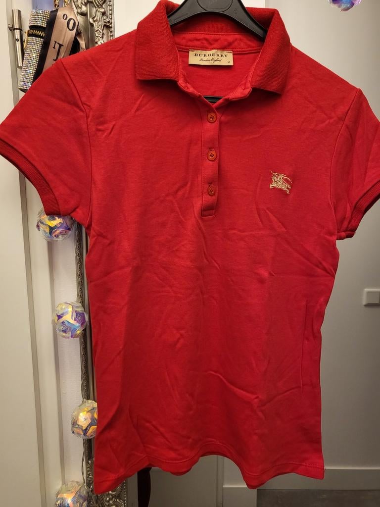 Rode Burberry polo shirt, Ophalen of Verzenden